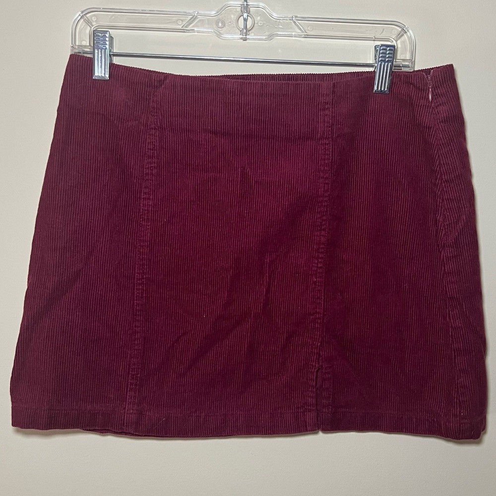 Burgundy Angel Kiss Corduroy Skirt- Size Large